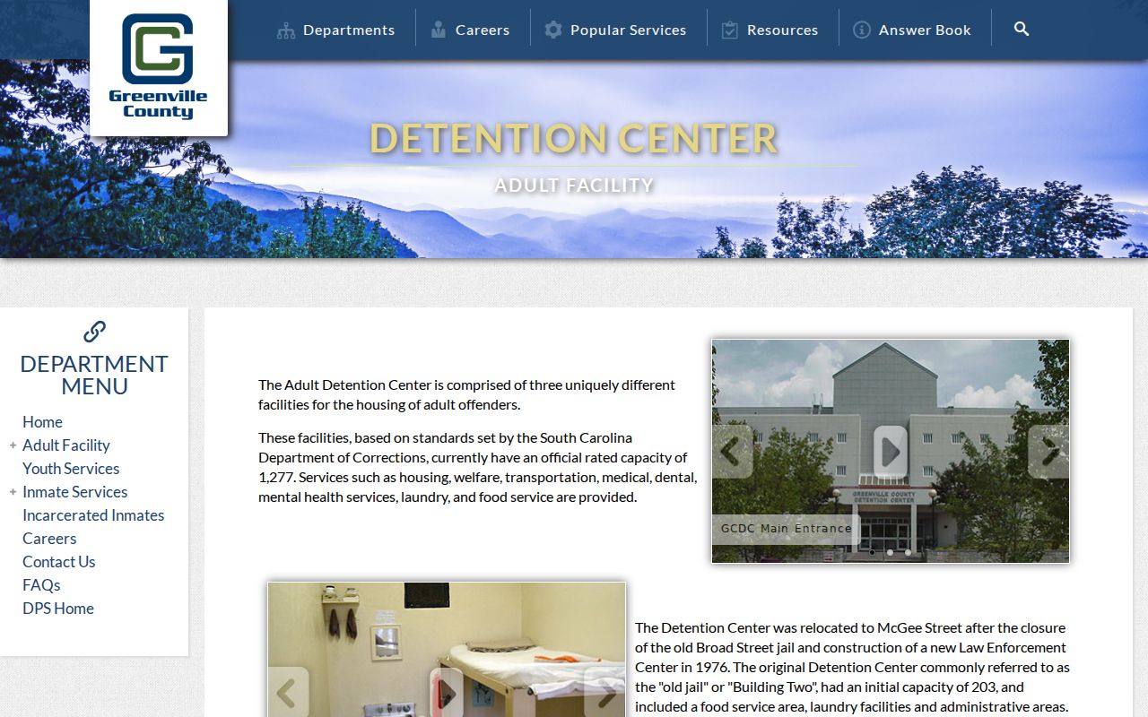 Greenville County arrest detention center buildings