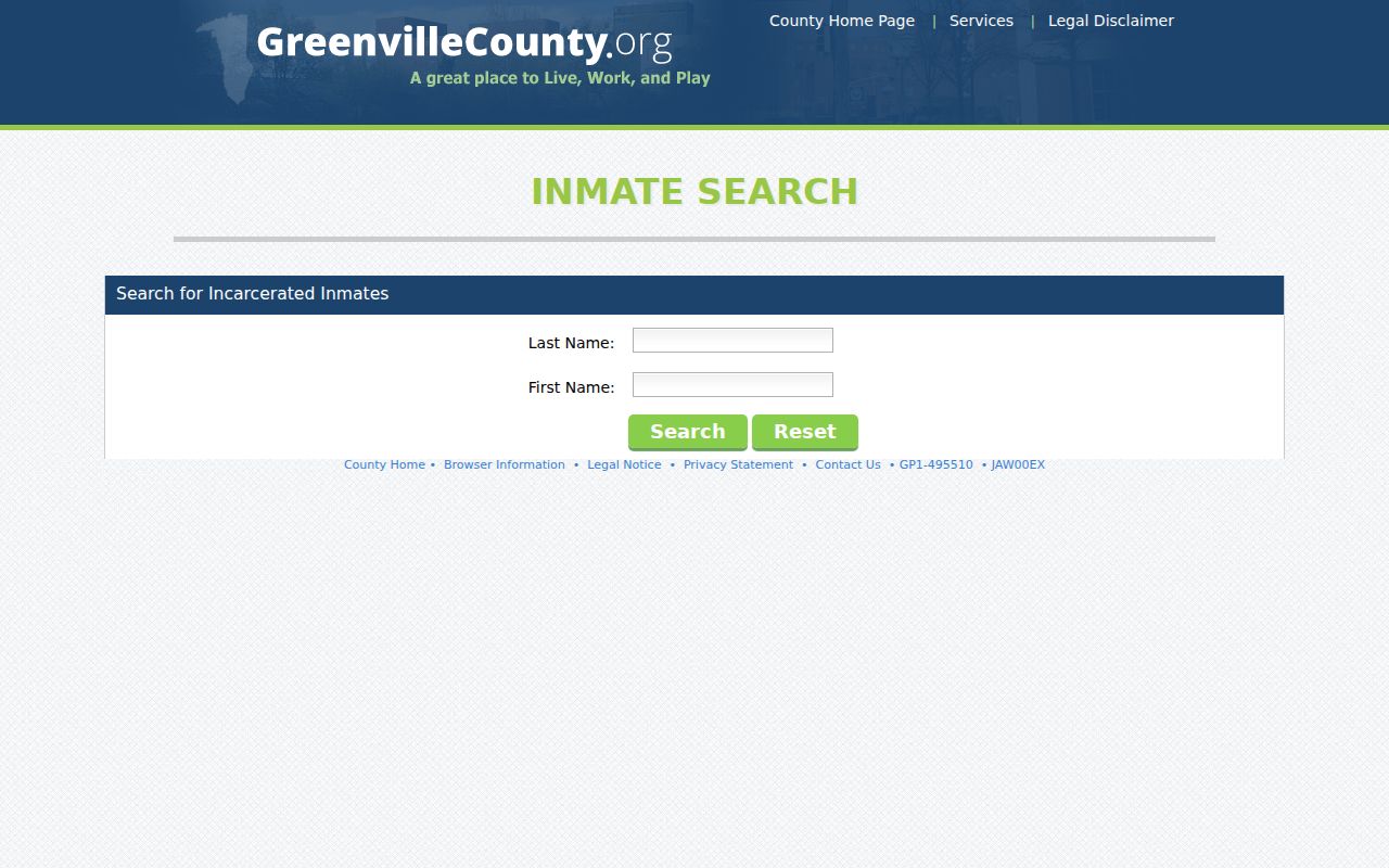 Greenville County arrest lookup and current inmate search