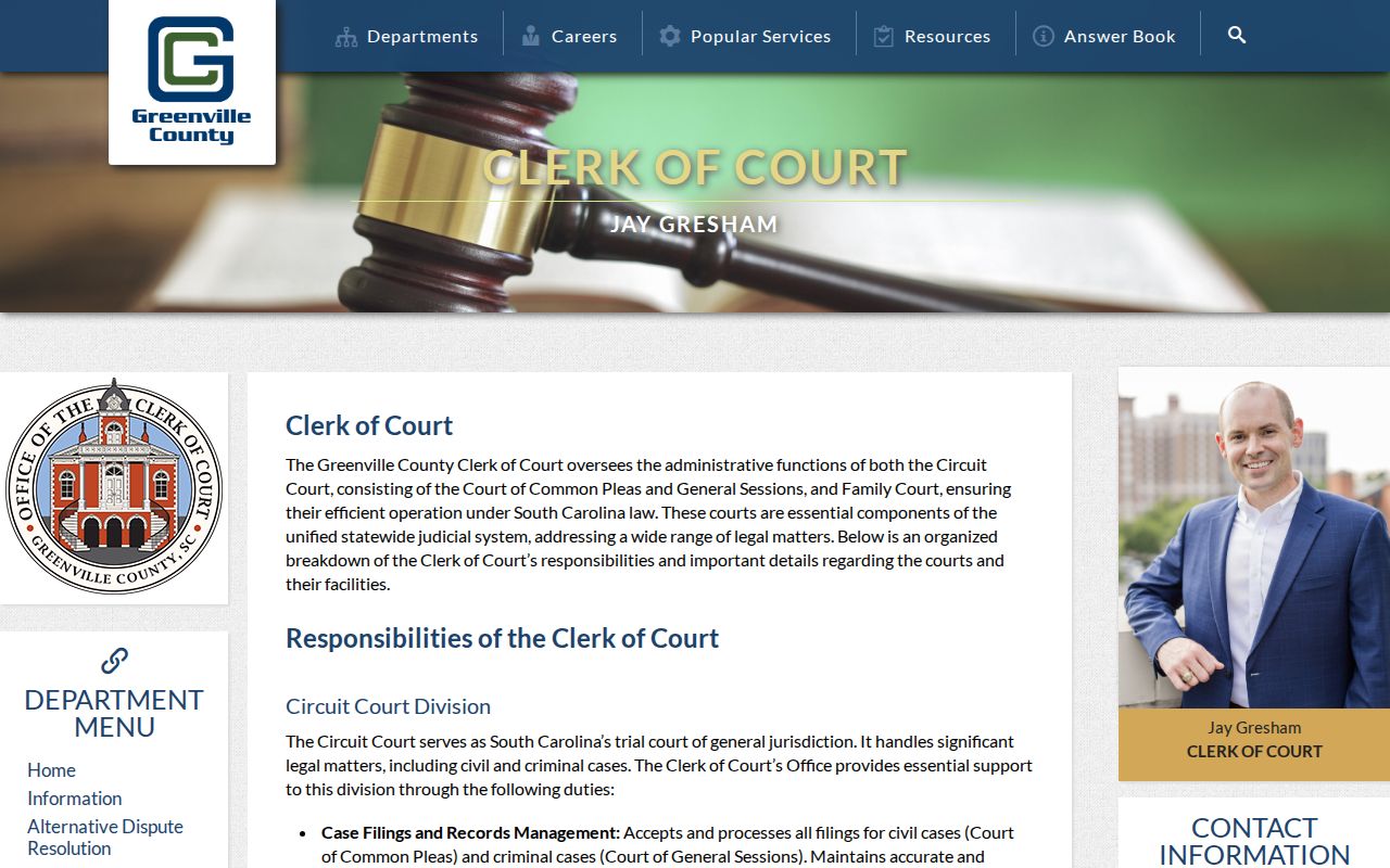 Greenville County criminal records courthouse information