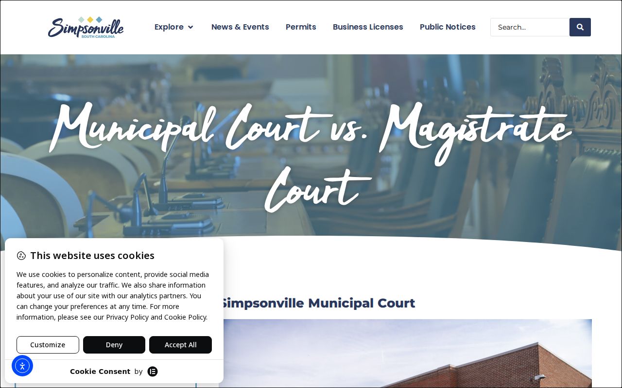 Simpsonville Municipal Court source for Simpsonville criminal records